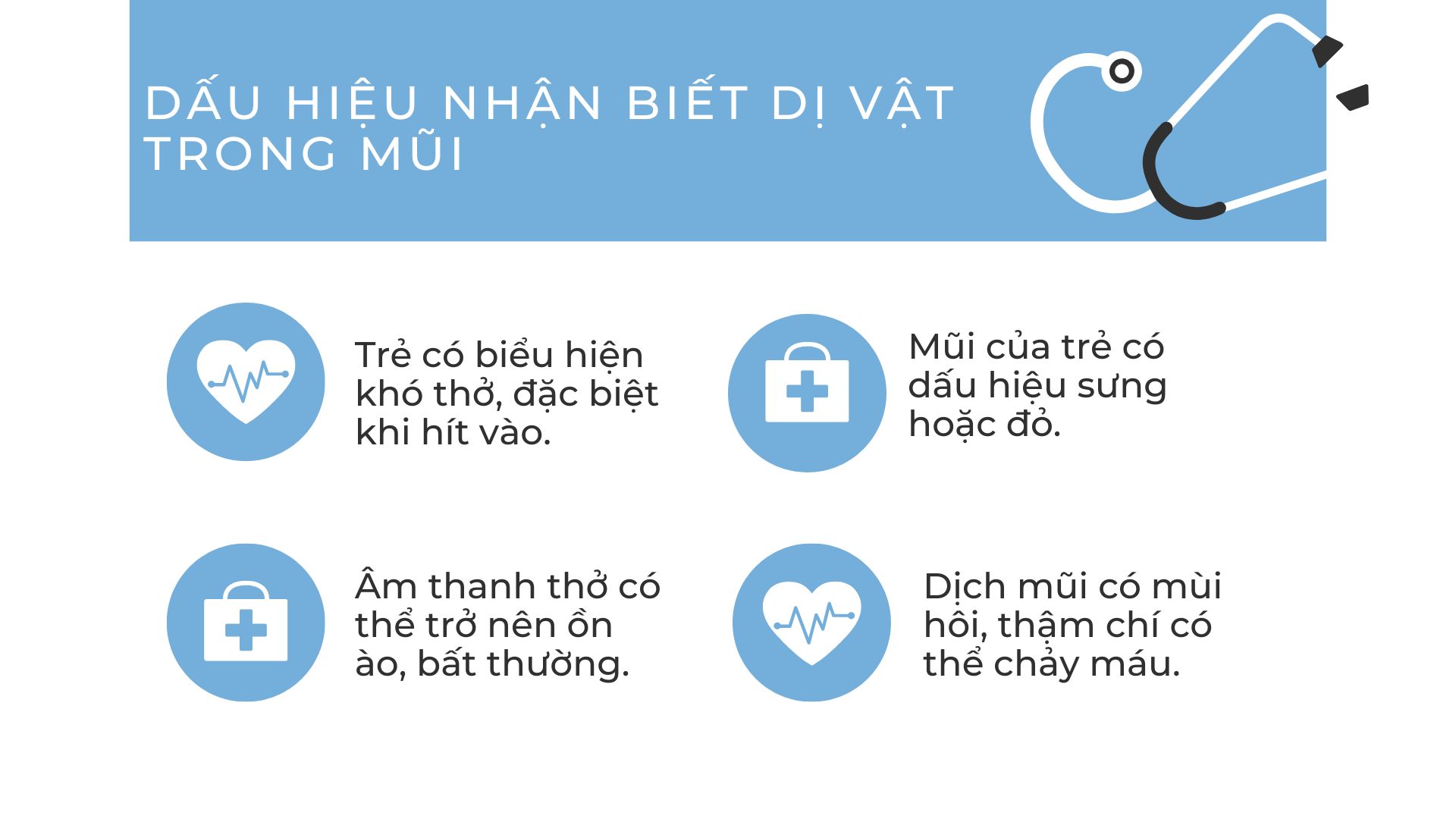 Dấu hiệu nhận biết khi trẻ mắc dị vật trong mũi